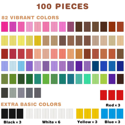 Polymer Clay Kit 50 or 100 Vibrant Colors, Oven Bake Modeling Clay with the Listed Color, Size or Set Options for Everyday Use