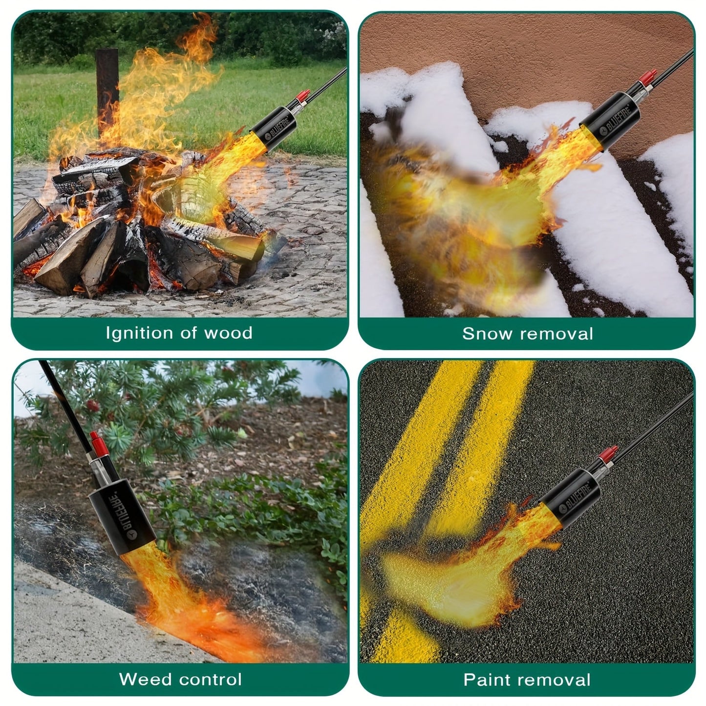 Propane Weed Torch, Flame Weeder Ice Melter Outdoor Roof Driveway for Garden, Patio and Yard Use
