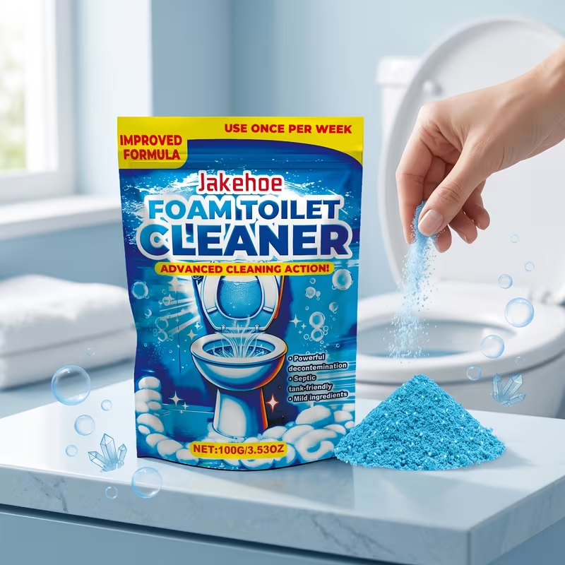 Toilet Cleaning Powder with Foam, Odor Removal, Stain Dissolving & Pipe Unclogging Bathroom Cleaner