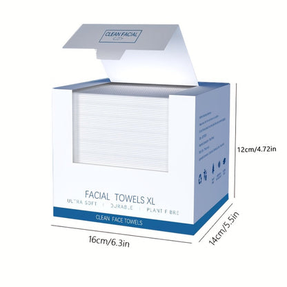Disposable Facial Towels Extra Large Thick Dry Wet Cleansing Cotton Towel 40 Sheets Per Box for Entryways, Bedrooms and Living Spaces