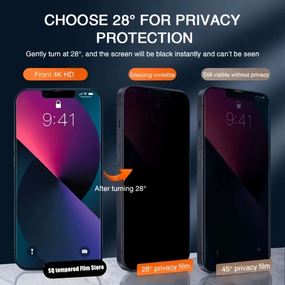 Screen Protector, Privacy Tempered Glass with Side-Angle Privacy Filter for 22 Selected iPhone Model Options