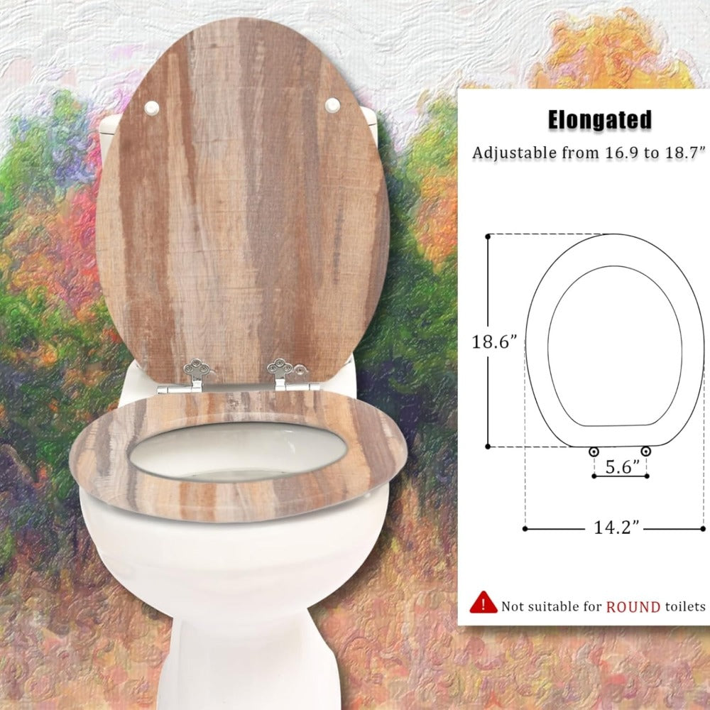 Slow Close Toilet Seat Round 19 Inch, Dark Grey -Close Toilet Lid with Alloy Hinges, Easy Clean Quick-Release