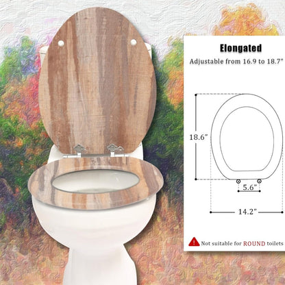 Slow Close Toilet Seat Round 19 Inch, Dark Grey -Close Toilet Lid with Alloy Hinges, Easy Clean Quick-Release