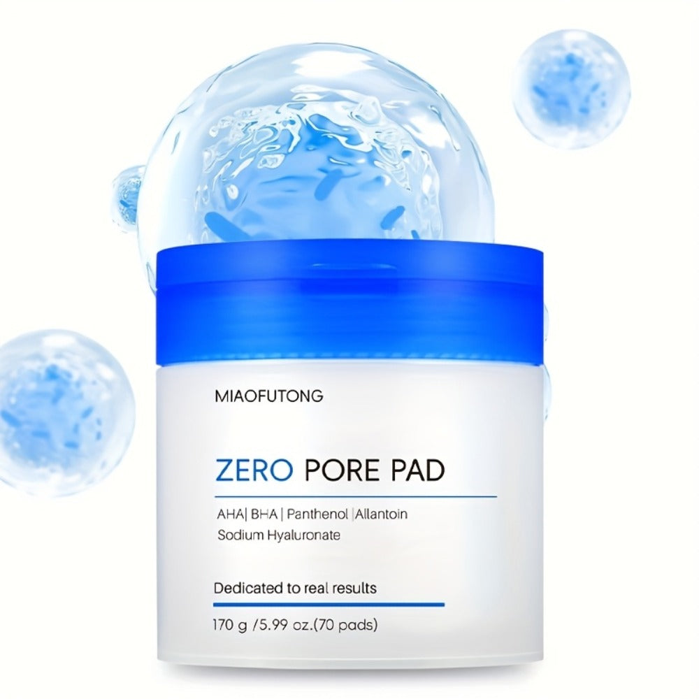 AHA BHA Toner Pads Zero Pore 70pcs - Deep Cleansing, Oil Control & Hydration with Hyaluronic Acid