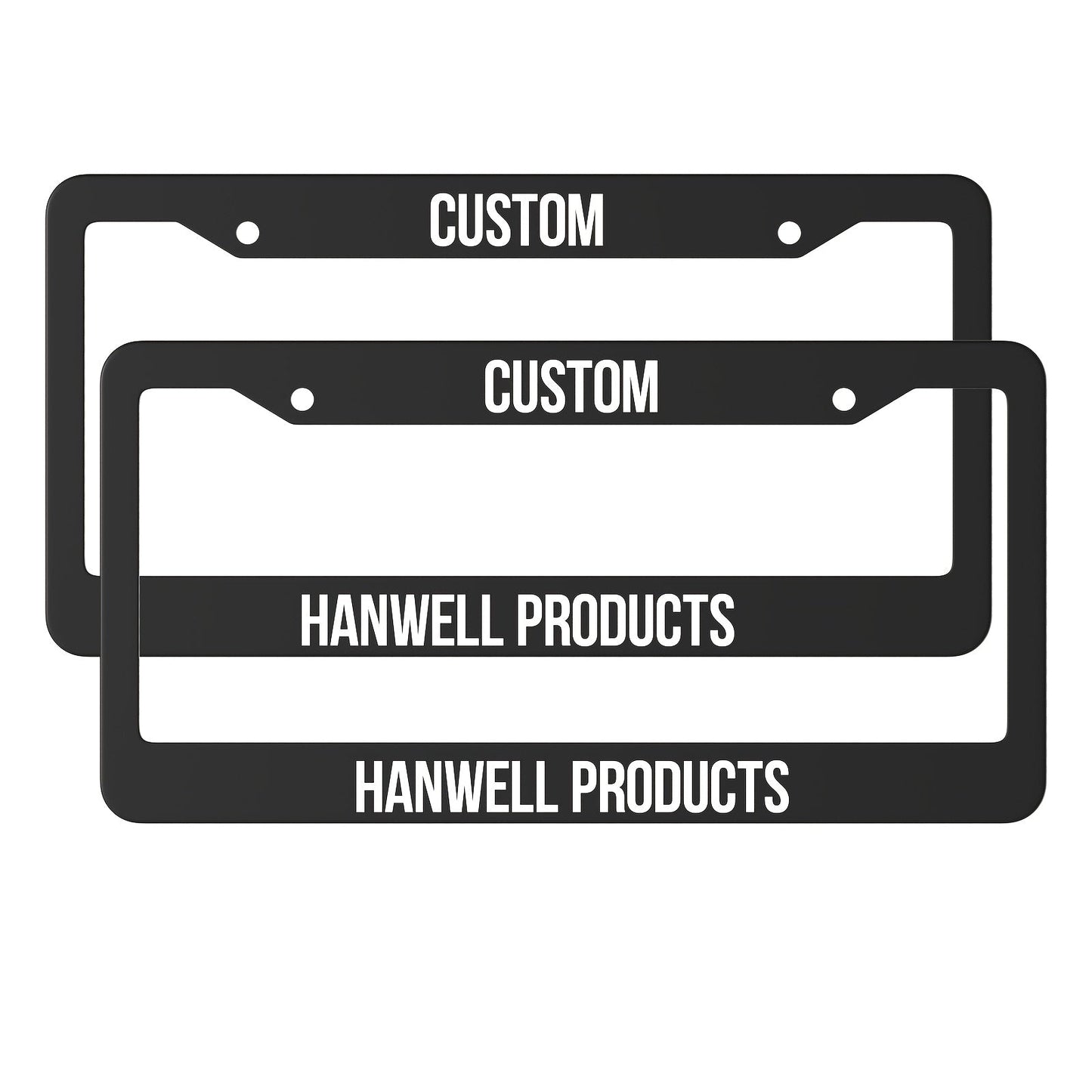 Custom License Plate Frame – 6 Font Styles, Heavy-Duty Weather-Resistant Car Tag Holder, Personalized Front & Rear License Plate Border
