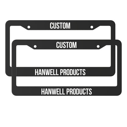 Custom License Plate Frame – 6 Font Styles, Heavy-Duty Weather-Resistant Car Tag Holder, Personalized Front & Rear License Plate Border