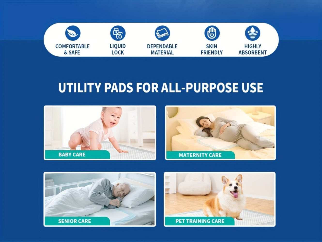 Extra Large Disposable Underpads 30x36 Inch Super Adult Incontinence Bed Pads with Effective for Entryways, Bedrooms and Living Spaces