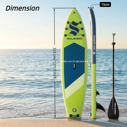 Stand Up Paddle Board Inflatable SUP 10'6" & 11'6" – Non-Slip EVA Deck, 180kg Capacity, All-in-One Accessories Kit with Pump