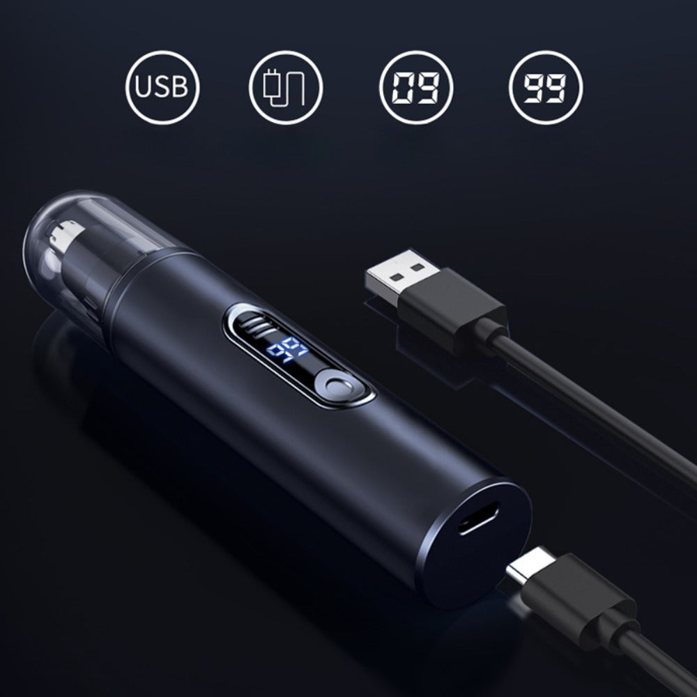 Nose Hair Trimmer Electric Painless 3-in-1 USB Rechargeable with LED Display – Trims Nose Ear Hair Eyebrows Waterproof Grooming Device