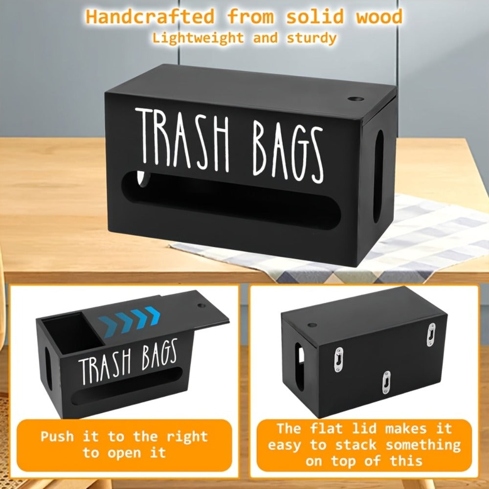 Garbage Bag Dispenser Kitchen Organizer Wall-Mount or Under-Sink Rack in Single or Dual Compartments