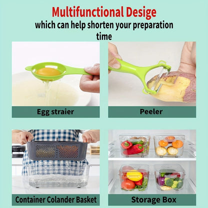 22-in-1 Vegetable Chopper with Gray Container, 13 Blade Inserts, Lemon Squeezer and Egg Separator Accessories