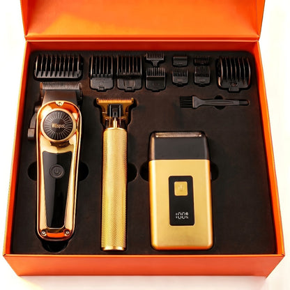 Hair Clipper Whistpot Single or Three-Piece Grooming Kit with USB Charging, Displays and Four Source Options