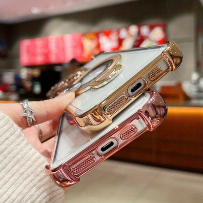 Phone Case Kickstand Bundle with Two Tempered Glass Protectors for Select iPhone 12-16 Models and Five Colors