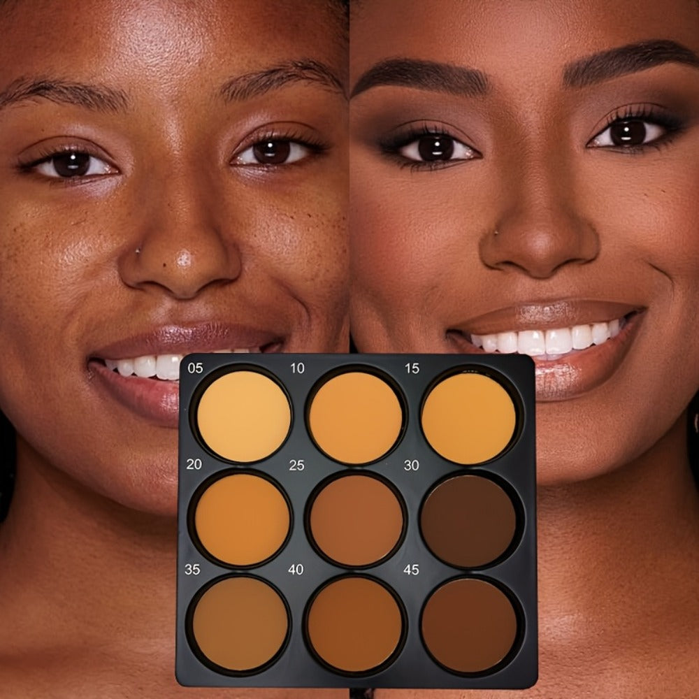 9 Color Contour Palette Matte Waterproof Full Coverage Concealer Eyeshadow Foundation Primer Oil Control 3D Face Sculpting Natural Makeup