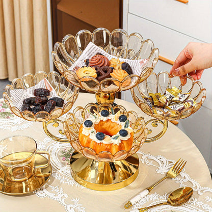 Crystal Rotating Fruit Plate Set 5-Tier – Luxury Round Multi-Layer Snack Candy Dish Bowl for Living Room Coffee Table Home Decor European
