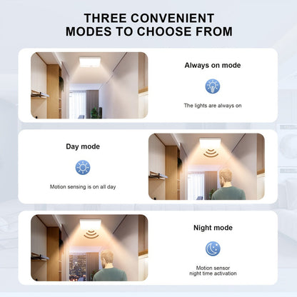 Wireless LED Ceiling Light Motion Sensor Rechargeable Battery Powered 3 Color Temperatures for Home Cooking, Dining and Outdoor Meals