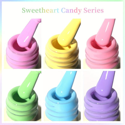 Gel Nail Polish Set with XEIJAYI Label, 6 Sweetheart Candy Gel Colors in Shades 118 to 123