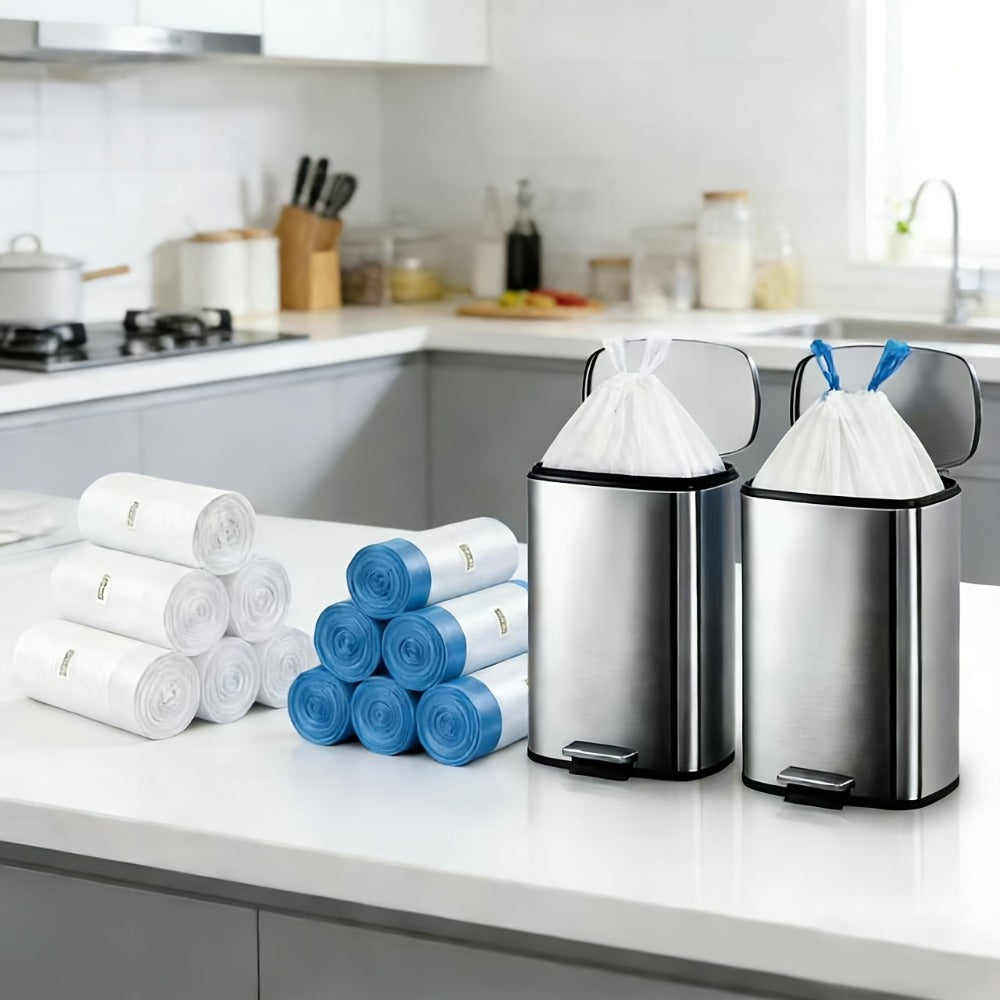 13 Gallon White Roll Garbage Bags Leak Proof Large Capacity Kitchen Trash Bags for Kitchen Living Room Bathroom Waste Bin 26 Count 62 Count