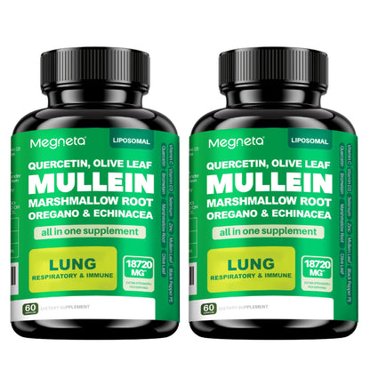 Mullein Leaf Lung Health Supplement with Quercetin, Bromelain, Vitamin C & D3, Zinc & Selenium