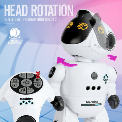 Gesture Control RC Robot Toy for Kids, Voice Recording, Programming, EMO LED Infrared Intelligent Interactive Robot