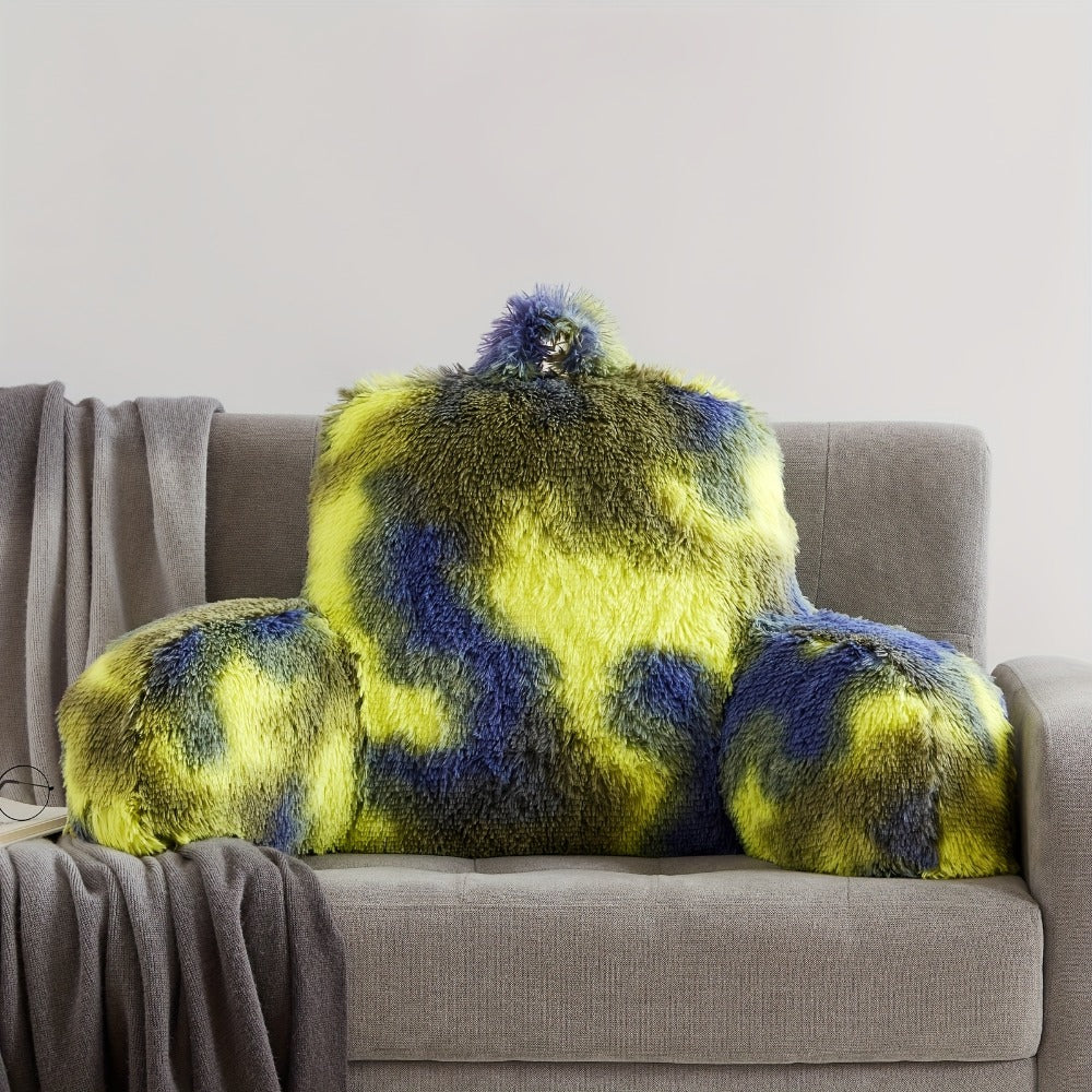 Reading Pillow with Arms - Camo Tie-Dye Plush Backrest Pillow for Bed, Sit-Up Support for Reading