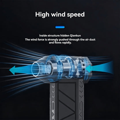 Portable Fan USB-Rechargeable Handheld Model with Brushless Motor, Built-In LED Light and Desktop Base