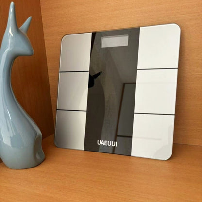 Gray Digital Bathroom Scale with Eight Metallic Electrode Panels and Top Display, Single Style