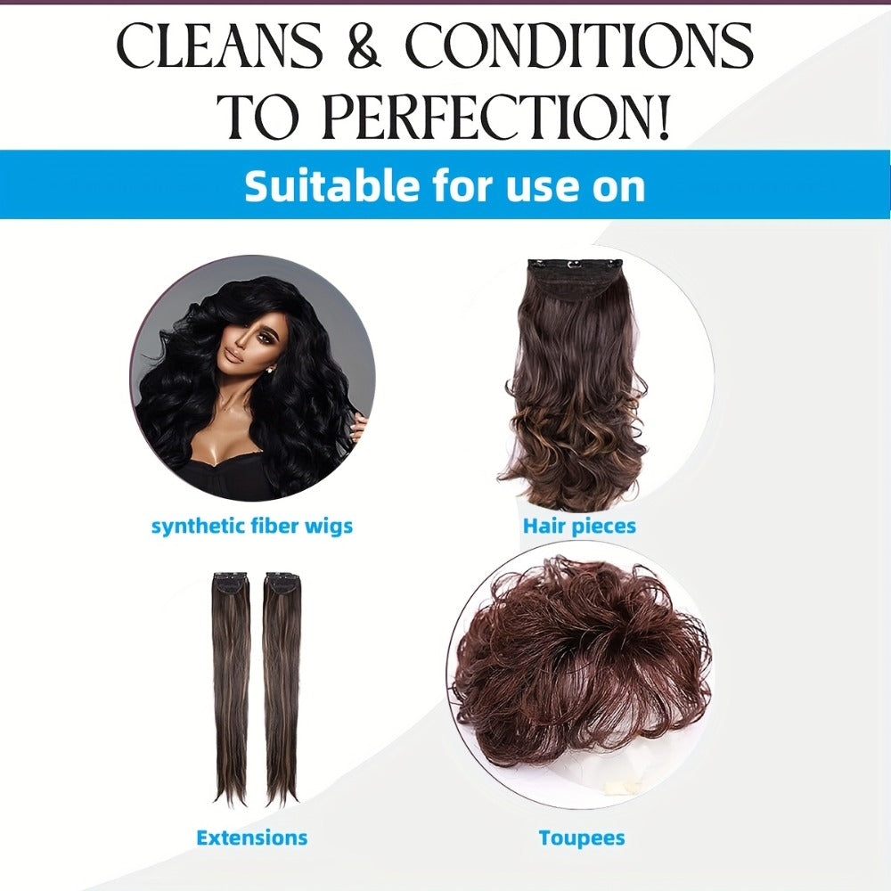 Wig Care Spray and Shampoo Set Anti-Frizz Deep Clean for Synthetic Human Hair & Braided Wigs