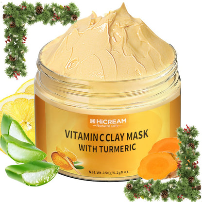 Vitamin C & Turmeric Clay Face Mask 5.29oz / 150g for Bath Time, Home Spa and Personal Care
