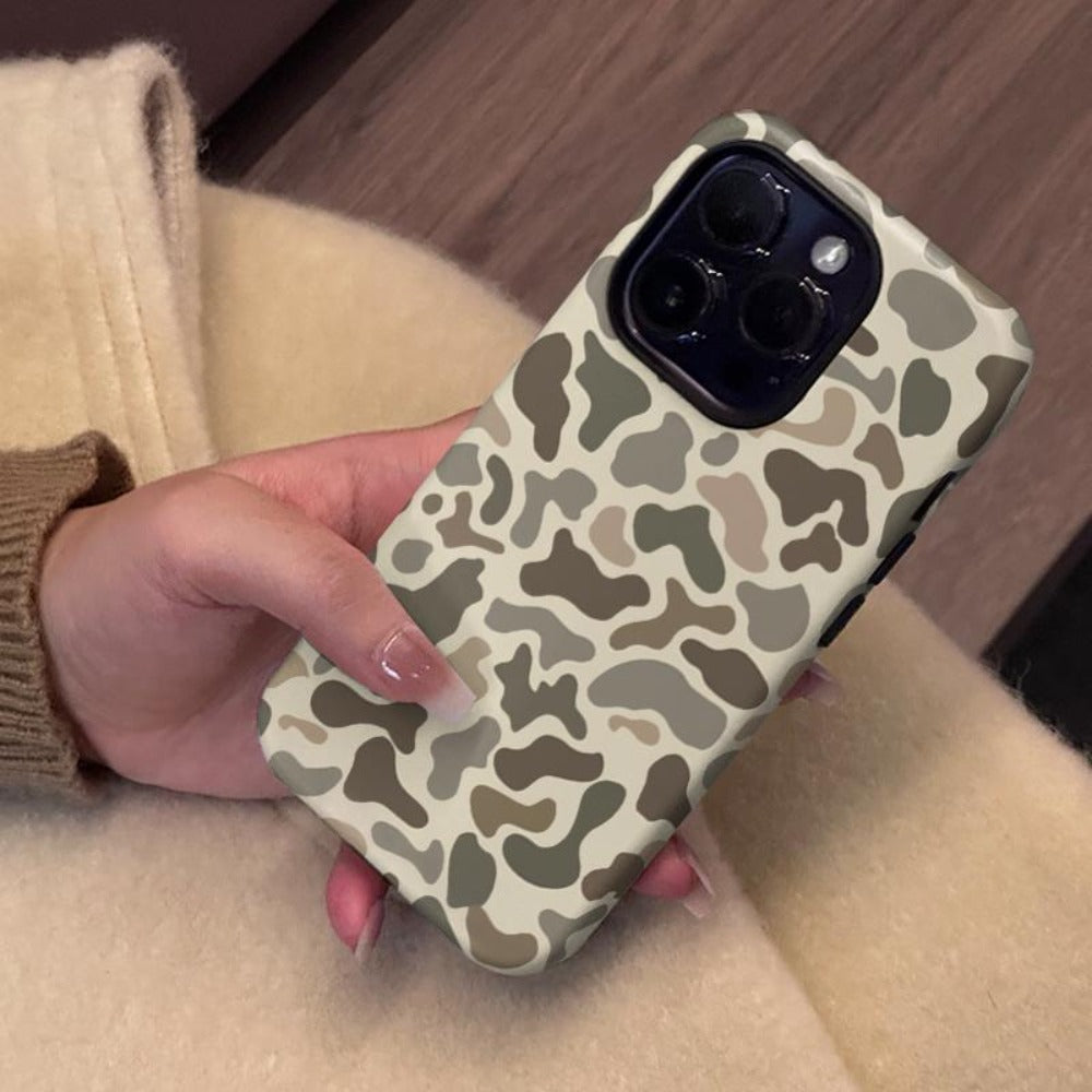 Phone Case Camo Pattern Dual-Layer PC and TPU Bumper with Reinforced Edges for Select iPhone and Galaxy Models
