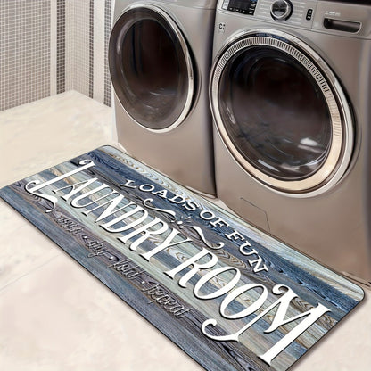 Farmhouse Laundry Room Runner Rug – Retro Kitchen & Bathroom Mat, Anti-Slip Floor Runner for Laundry Room