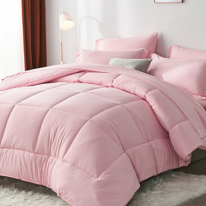 Checkered Microfiber Bed-in-a-Bag Comforter Set with Coordinated Sheets, 16 Color or Code Options and Four Sizes