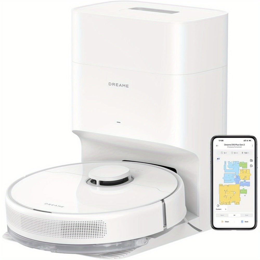 Dreame D10 Plus Gen 2 Self-Emptying Robot Vacuum & Mop Refurbished, 6000Pa Suction, 90-Day Base, LiDAR Navigation