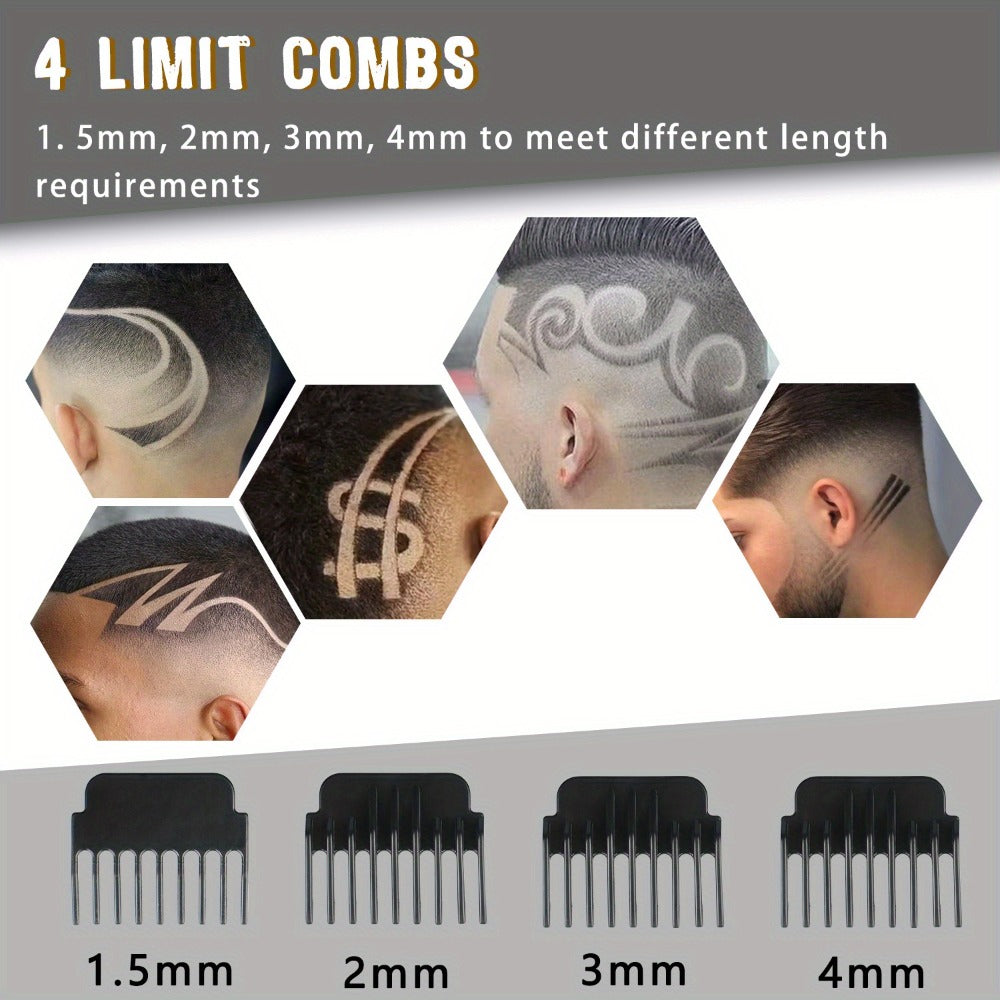 T-Blade Trimmer for Men Cordless Rechargeable – Nano Titanium Alloy Blades LED Display 4 Guide Combs 1.5-4mm