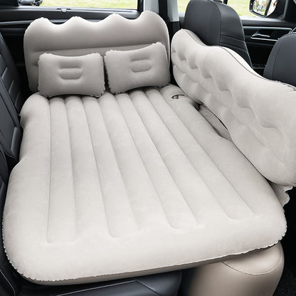 Car Inflatable Mattress for SUV & Sedan – Thickened Back Seat Sleeping Pad with Air Pump & 2 Pillows, Rear Trunk Camping Bed for Road Trips
