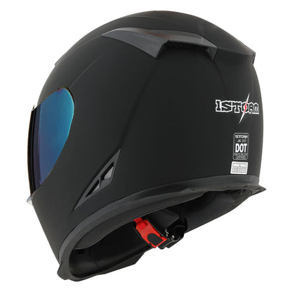 Motorcycle Helmet Full-Face Shell with Tinted and Spare Clear Shields, Quick-Release Buckle, Nine Styles and S-XL Sizes