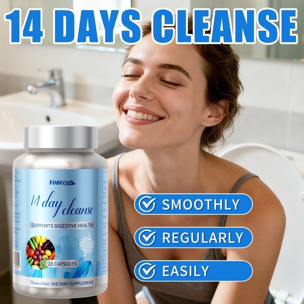 Colon Cleanse Capsules with Senna Leaf, Psyllium Husk & MCT Oil, 14-Day Advanced Gut Detox & Digestive Support Formula