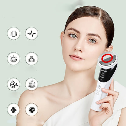 Cold Photon LED Beauty Massager 4-in-1 for Face Neck Eye, USB Rechargeable Skin Care Device Puffiness Reducer Gift for Women