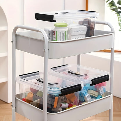 Stackable Clear Plastic Storage Bins with Lids, 6 Pack Large Clip-On Lid Containers for Home, Closet
