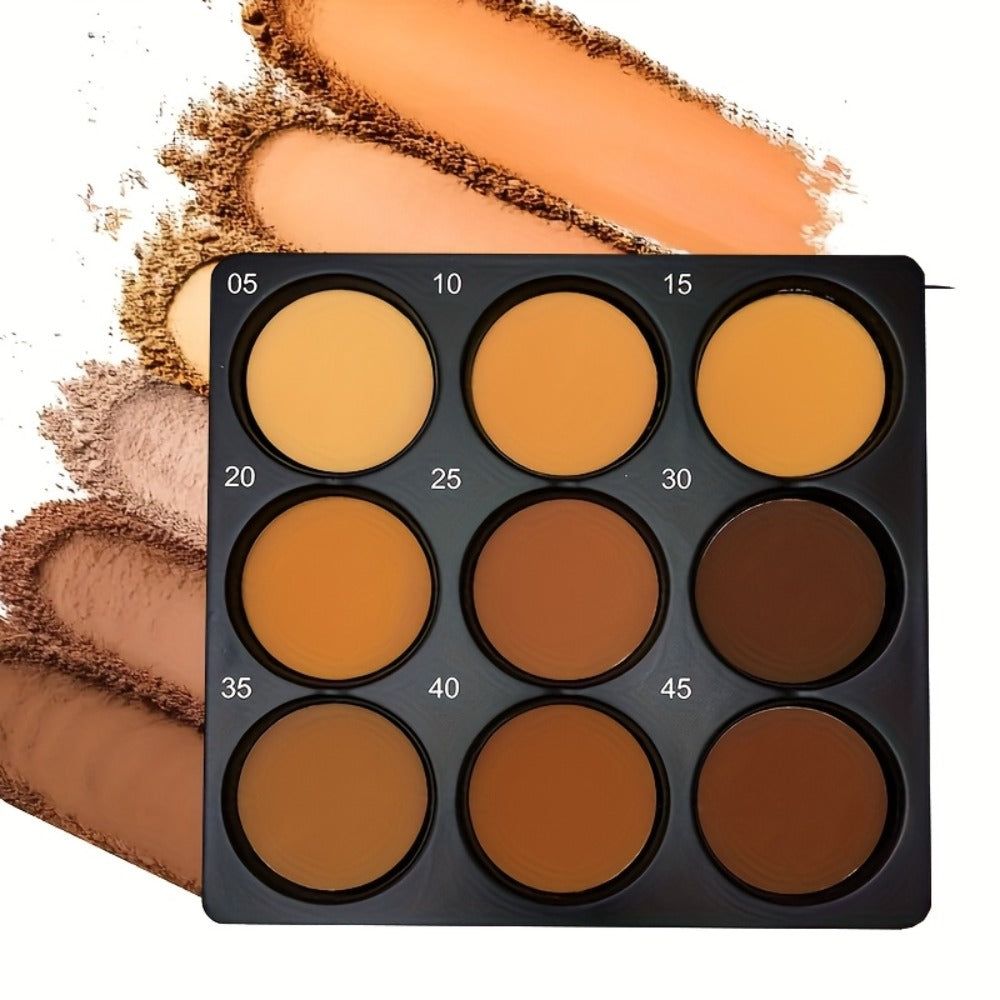 9 Color Contour Palette Matte Waterproof Full Coverage Concealer Eyeshadow Foundation Primer Oil Control 3D Face Sculpting Natural Makeup