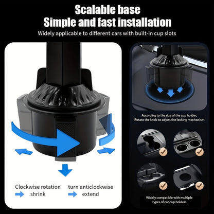 Car Cup Holder Tray Extender – Detachable Cup Holder Extension with Dining Tray, Car Organizer Table for Long-Distance Travel