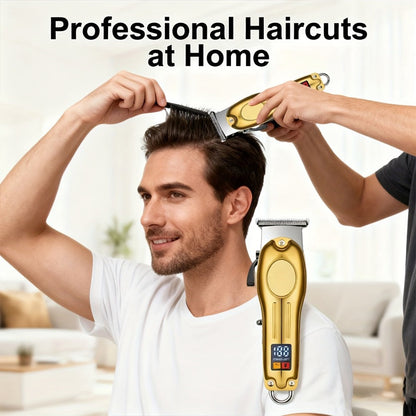 Cordless Hair Clipper Set for Men & Women – Professional Wireless Barber Clippers with T-Blade Trimmer, LED Screen, Adjustable Taper Lever