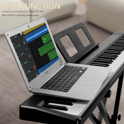 88-Key Foldable Digital Piano with MIDI, Pedal, Headphones and Bag detail image - detail view 5