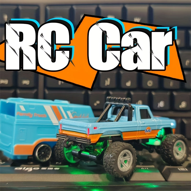 Mini Remote Control Pickup Truck with Detachable Trailer, Five Color Options and Spring Suspension