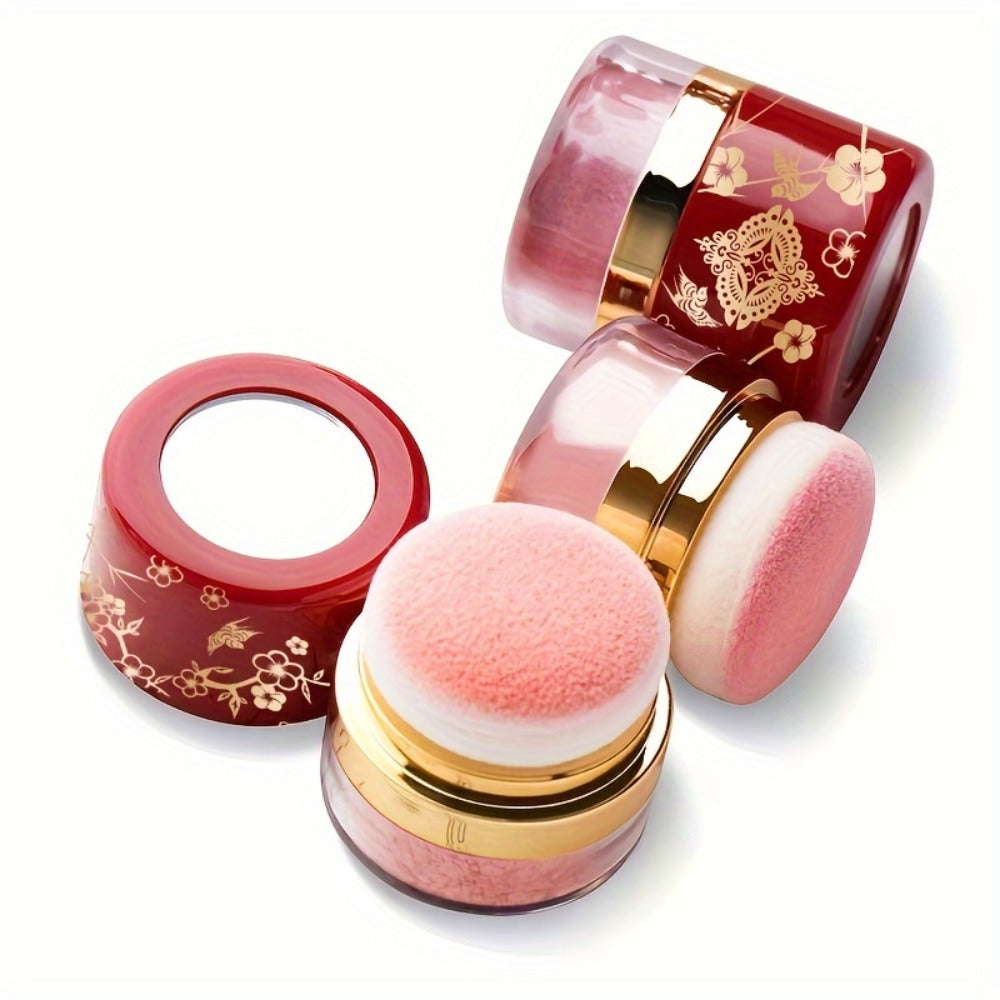 Powder Blush Set 3 Colors with Pearl Powder Rose Oil & Squalane Formula, for Makeup, Travel and Everyday Vanity Use