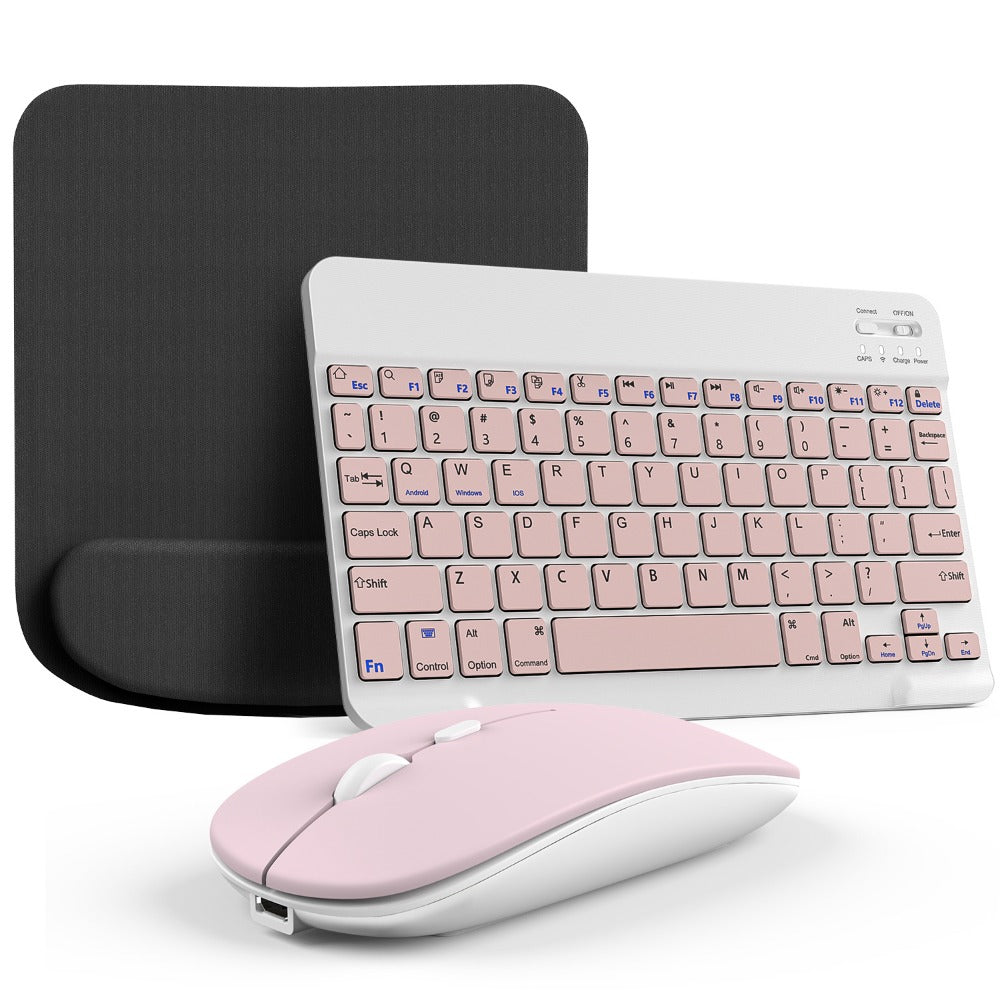 Wireless Keyboard and Mouse Combo with Mouse Pad, Silent 2.4G USB Full Size Keyboard Mouse Set for PC Laptop Mac Desktop