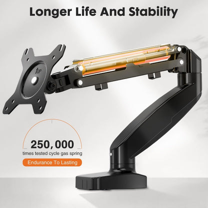 Gas Spring Monitor Arm Single Dual, Desk Mount for 13-32 Inch Screens up to, Adjustable Height, 360° Swivel