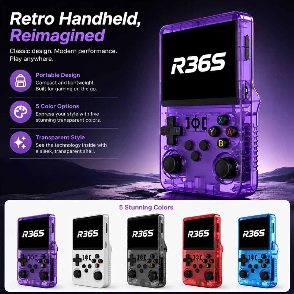 Handheld Game Console with 3.5-Inch IPS Screen, 3000mAh Battery, TF Expansion & HD TV Output