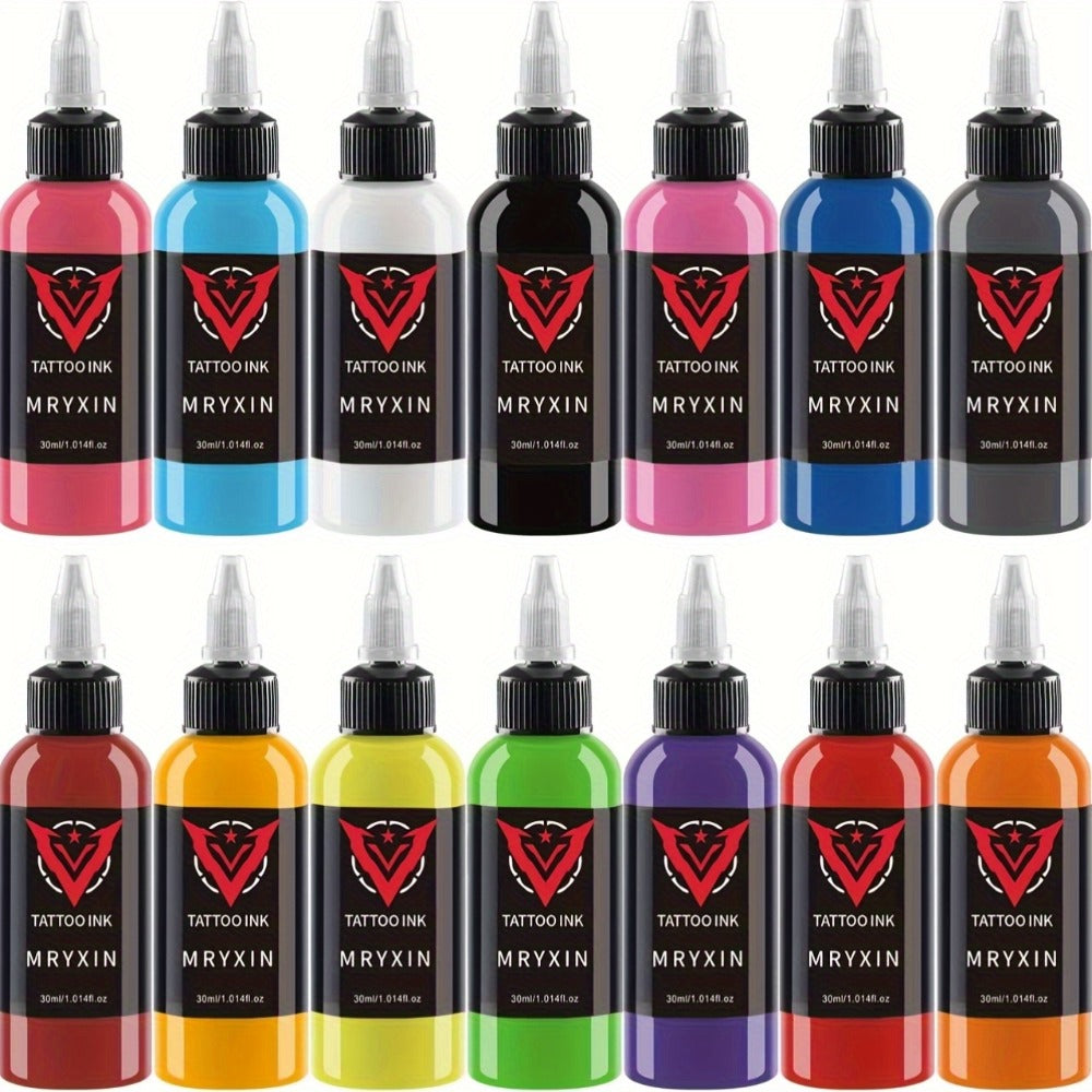 Tattoo Ink 14-Color Set with 1oz 30ml Bottles and One Full Palette Configuration with Item-Specific Color, Capacity and Bottle Choices