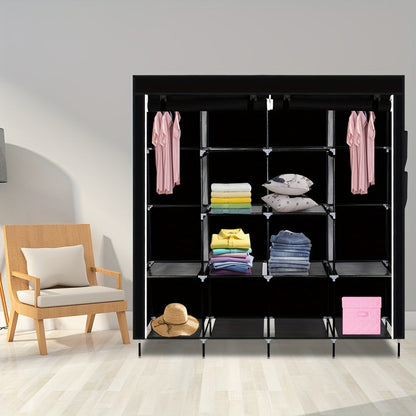 Portable Closet Wardrobe Organizer 71" Clothes Rack with Shelves, Freestanding Bedroom Storage Closet System